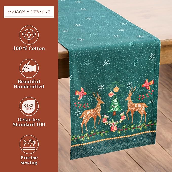 Maison d' Hermine Table Runner 100% Cotton Single Layer Table Runners 72 inches - Image 2
