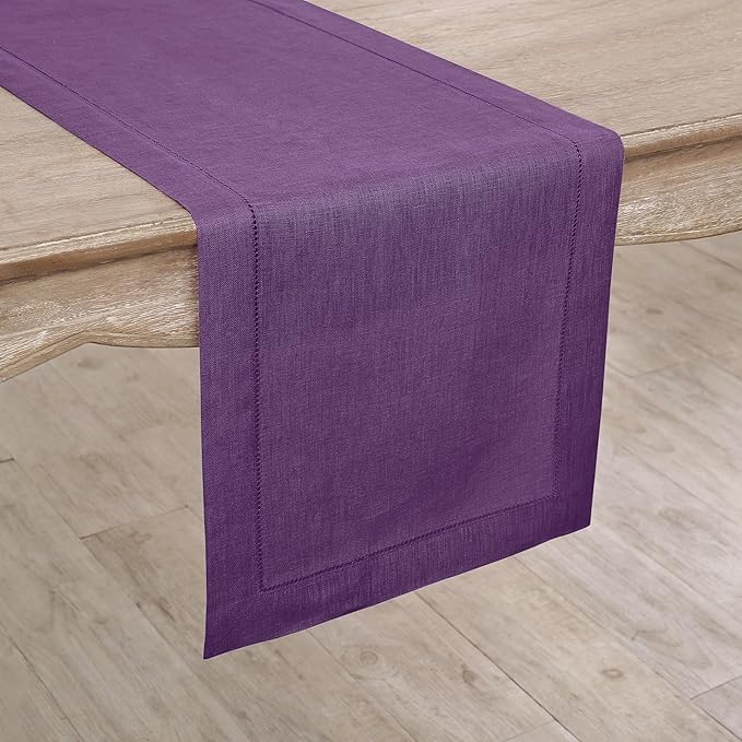 Solino Home Linen Purple Table Runner 48 Inches - Image 2