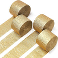 PartyWoo Gold Crepe Paper Streamers 4pcs 328ft Pack of Gold Crepe Paper by PartyWoo