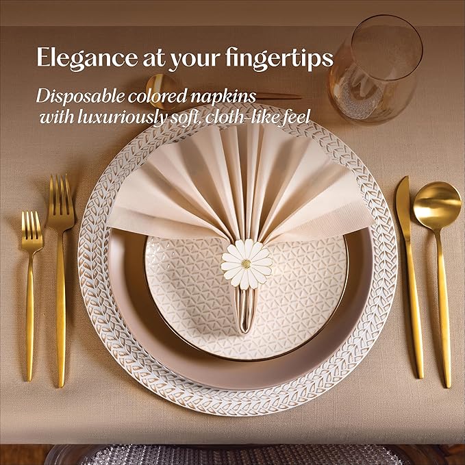 50-Pack Disposable Linen-Feel Black Napkins, Party Or Event - Image 4