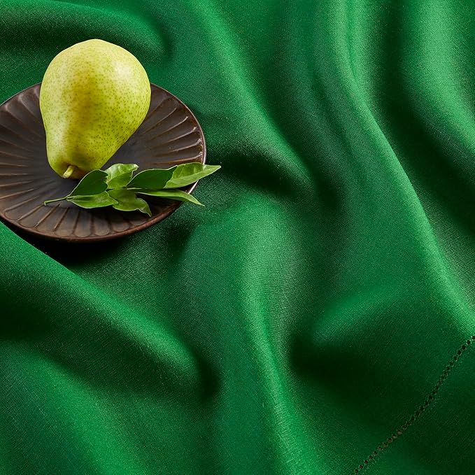 Solino Home Garden Green Linen Tablecloth 60 x 90 Inch - Image 4