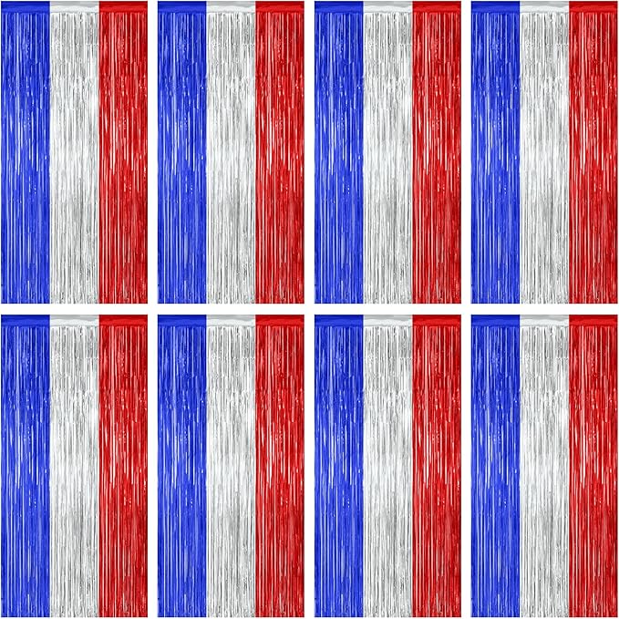 8 Pack 4th of July Photo Backdrop, 3.28 FT x 7.08 FT Fourth of July Decorations by ZATAYE