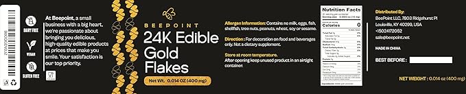 BeePoint 24K Edible Gold Foil Flakes - Image 3