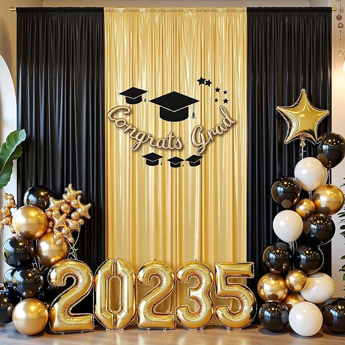 20ft x 10 ft Glitter Gold Backdrop Curtain - Image 8