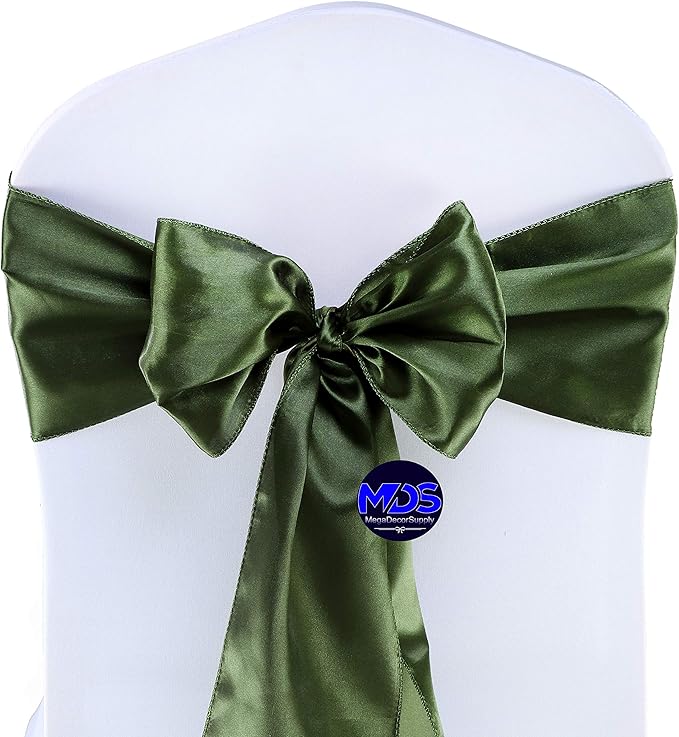 MDS Pack of 300 PCS Satin Chair Sashes Charmeuse Sateen Dining Chair Bows - Image 2