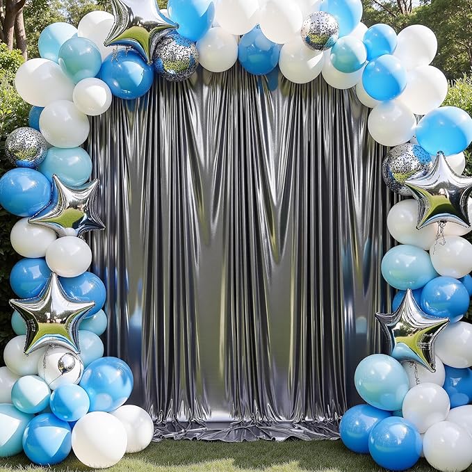 40x10 ft Wrinkle Free Black Silver Sequin Backdrop Curtain - Image 7