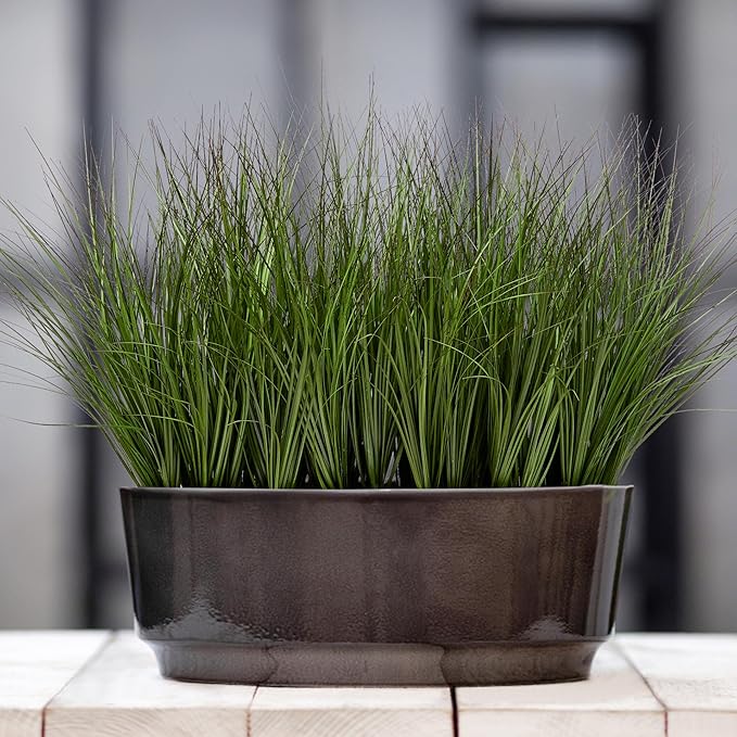 8PCS 17.3" Fake Plants Artificial Wheat Grass Greenery Plastic Plants Fake - Image 8