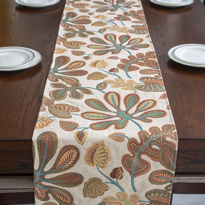 Mika Home Tropical Leaf Table Runner - Image 3