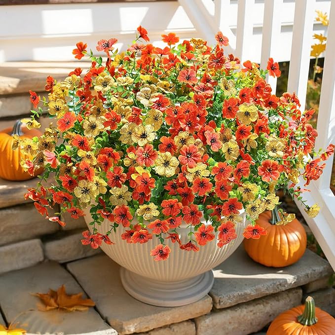 HyeFlora Artificial Fall Flowers Faux Mums - Image 5