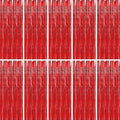 BTSD-home 10 Pack Red Foil Fringe Curtain, Metallic Photo Booth Backdrop Tinsel by BTSD-home