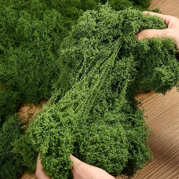 Fake Green Moss for Plants Indoor, 5.3OZ Artificial Moss for Potted Plants Decor - Image 4