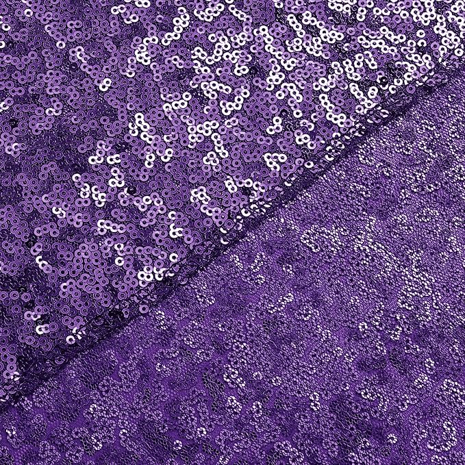 Sugargirl Purple Sequin Backdrop Curtain 4 Panels 2FTx8FT Glitter Purple - Image 9