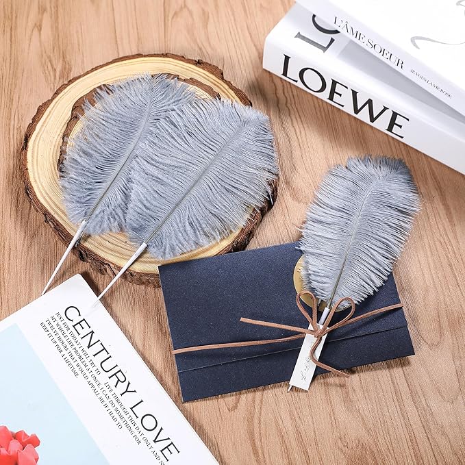 SOGUGOM Grey Craft Ostrich Feathers - Image 6