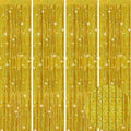 Picoway 4 Pack Gold Foil Fringe Tinsel Backdrop Curtains, Birthday Engagement by Picoway