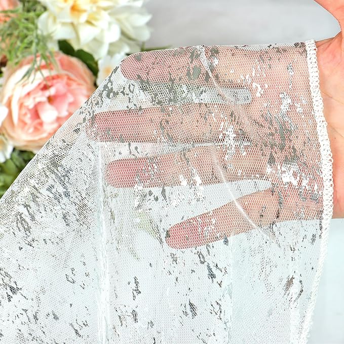 LOMOHOO 10 Ft Silver Table Runner - Image 4