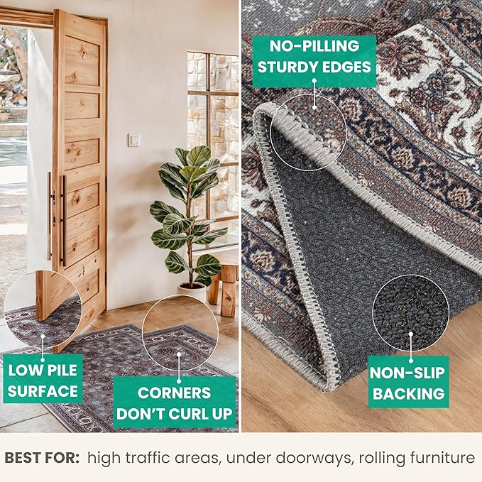 Bloom Rugs Washable Non-Slip 6' x 9' Rug - Image 4