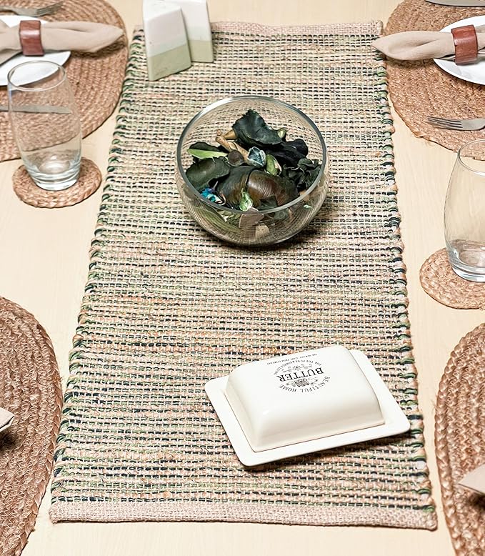 Chardin home Natural Jute Table Runner 13x36 Inch – Vintage Boho Rustic Table by ChardinHome