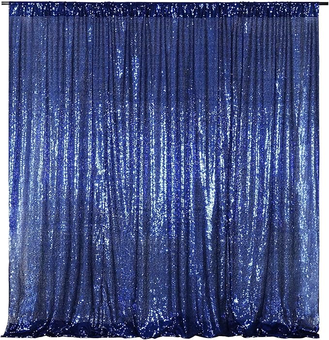 Poise3EHome Blue Sequin Backdrop, 10FT x 10FT Sequin Photography Backdrop by Poise3EHome
