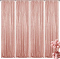 Rose Gold Sequin Backdrop Curtain 4 Pieces 2FTx8FT Glitter Photography Backdrop by Unknown