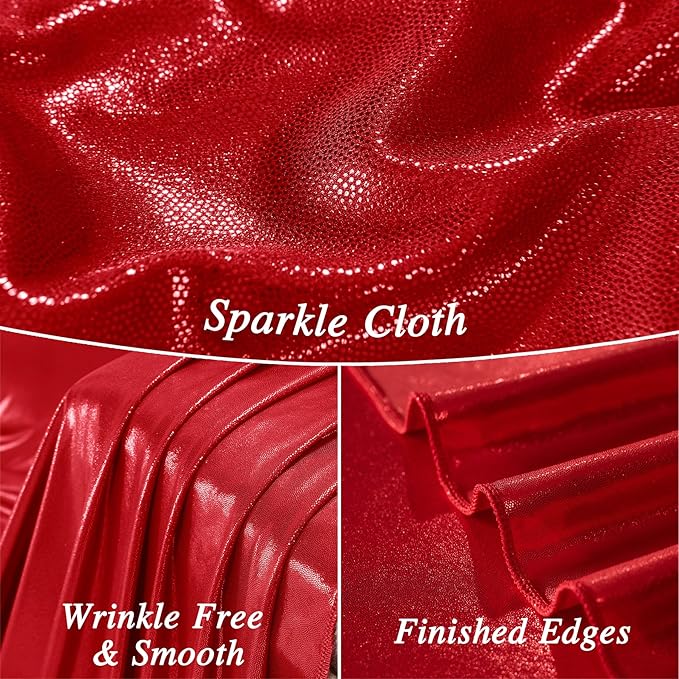 10x10 ft Red Sequin Backdrop Curtain Panels - Image 4