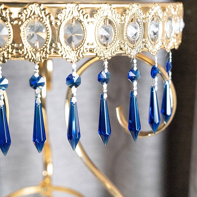 HDCRYSTALGIFTS 25pcs Blue Chandelier Crystals Replacement Chandelier Icicle - Image 3