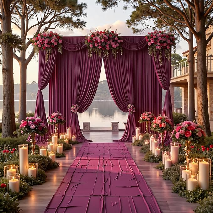 PartyVillage 20ft×15ft Burgundy Backdrop Curtain - Image 8