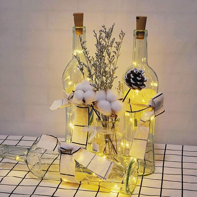 12 Pack 20 LED Wine Bottle Cork Lights, Fairy Mini String Lights Copper Wire - Image 5