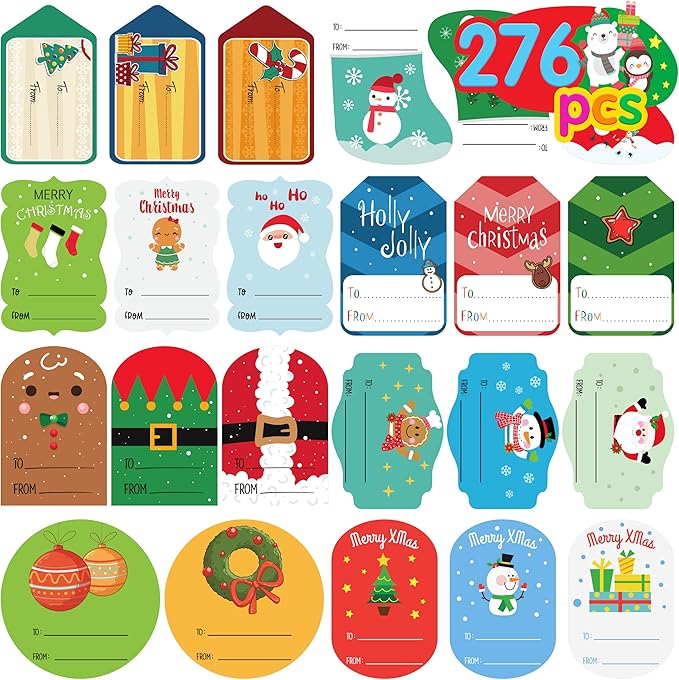 Christmas Gift Tags Self Adhesive Stickers by JoyBang