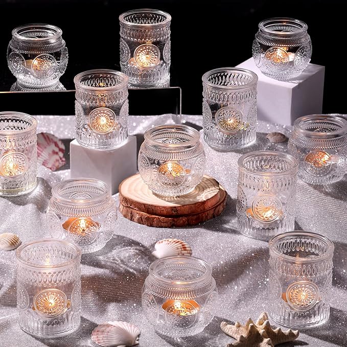 DARJEN 24Pcs Clear Votive Candle Holders by DARJEN