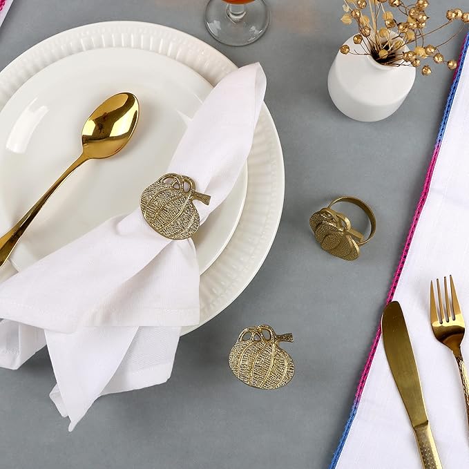 Set of 12 Decorative Metal Napkin Rings - Image 2