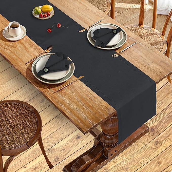 Ruvanti Linen Table Runner 108 Inches, Classic Hemstitch, Non-Slipping - Image 5