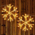 Fudios Snowflake Lights Warm White Battery Operated by Fudios