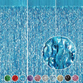 3 Pack 3.3 ft x 6.6 ft Teal Foil Fringe Curtains by CYLMFC