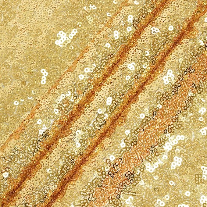 Eternal Beauty Gold Sequin Backdrop, 4x7 Ft Glitter Background Curtains - Image 7