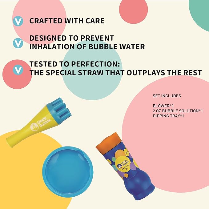 Uncle Bubble Blower for Kids and Toddlers, Uncle Bubble Mini Bubble Blower - Image 3