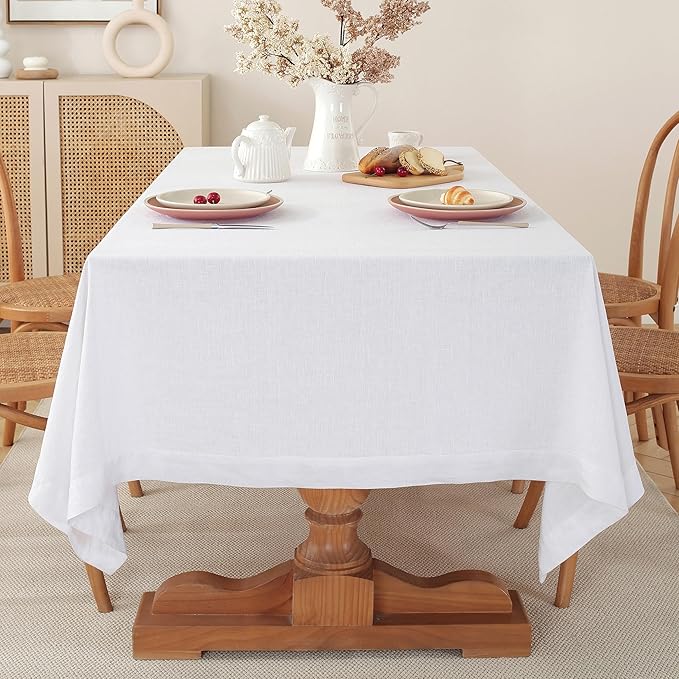 100% Pure Linen Tablecloths 60x90Inches, Rectangle Table Cloth - Image 3