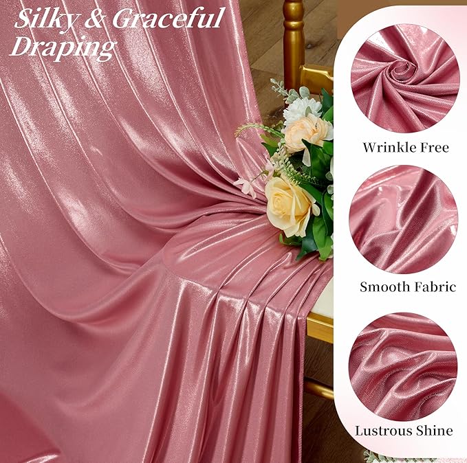 10ftx10ft Rose Gold Sequin Backdrop Curtain - Image 4
