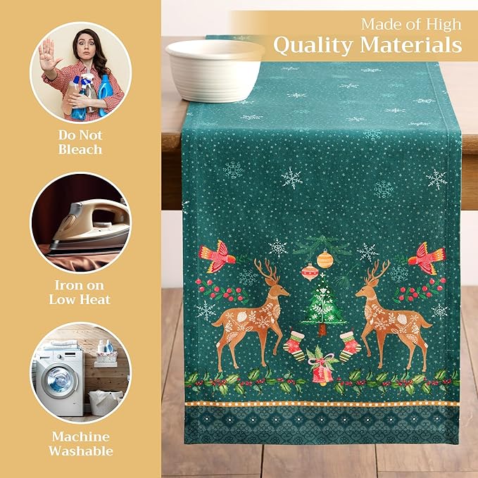 Maison d' Hermine Table Runner 100% Cotton Double Layer Table Runners 108 - Image 3
