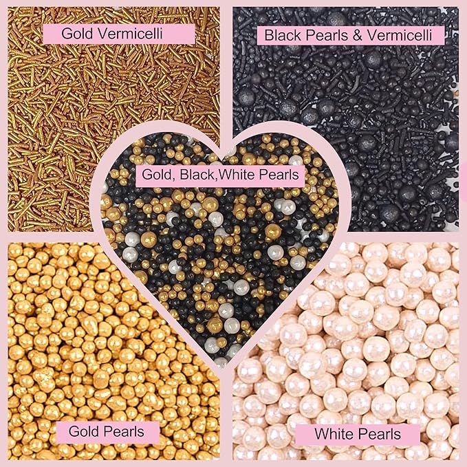 Confect Sprinkles- Red Carpet Glam Cake Decorating Sprinkles – Edible Black - Image 3