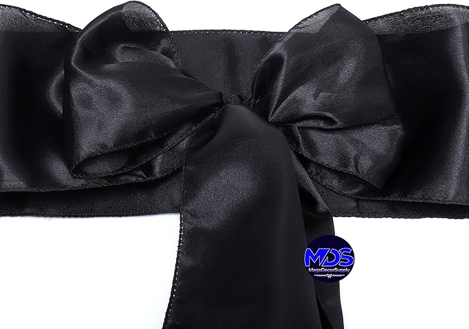 MDS Pack of 75 PCS Satin Chair Sashes Charmeuse Sateen Dining Chair Bows Ribbon - Image 3