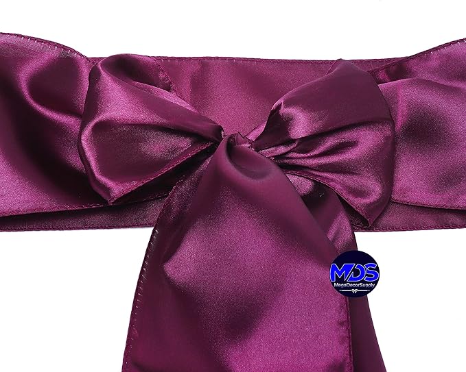 MDS Pack of 75 PCS Satin Chair Sashes Charmeuse Sateen Dining Chair Bows Ribbon - Image 3