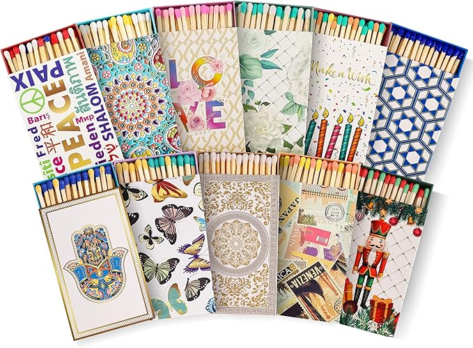 Decorative Matches Box -4-Inch Long Matches by Agora+Gifts
