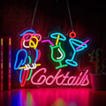 Parrot Cocktail Neon Sign for Wall Decor Bar LED Light Beer Wine Alcohol Man by NOENLAND