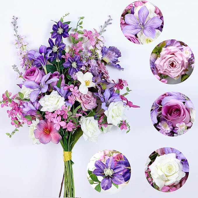 Artificial Flowers Bouquets for Bridal Wedding Home Decor Fake Floral - Image 5