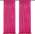 Hot Pink Sequin Backdrop 2 Panels 2FTx8FT Photo Backdrop Curtains Glitter by QueenDream