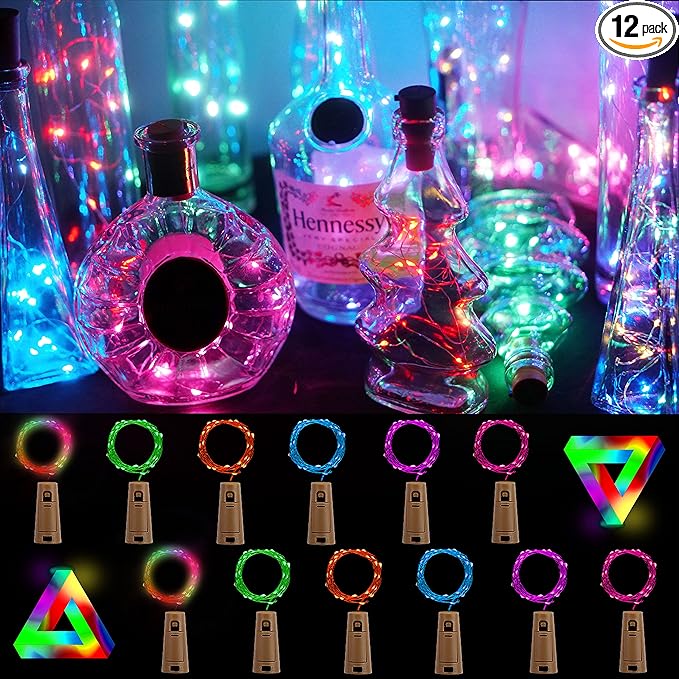 Bottle Lights 12 Pack 20 LEDs Cork Lights by StarryMine