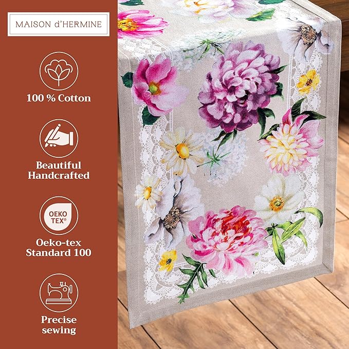 Maison d' Hermine Table Runner 100% Cotton Single Layer Table Runners 108 - Image 2