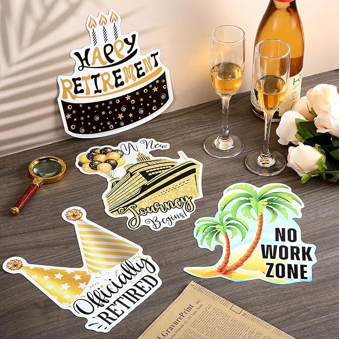 Hoteam 4 Pcs Retirement Cruise Door Decorations Magnetic Large Happy Retirement - Image 6