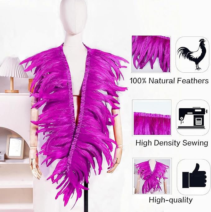 Holmgren Hot Pink Rooster Feather Trim - Image 2