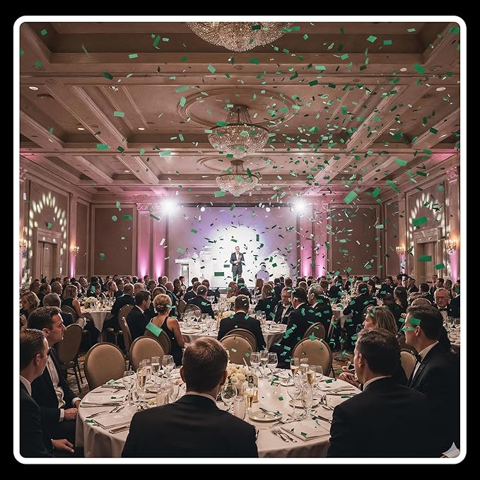 Ultimate Confetti, Rectangular Biodegradable Confetti – Dark Green Fluttering - Image 5